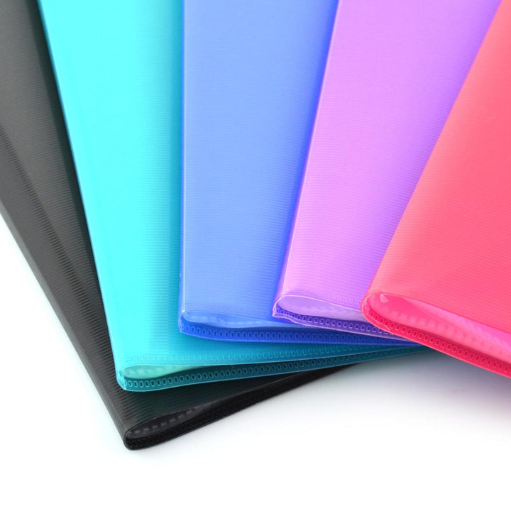 Office Box Supra - Carpeta Active de 20 Fundas A4 con Adhesivos Incluidos. Colores Surtidos