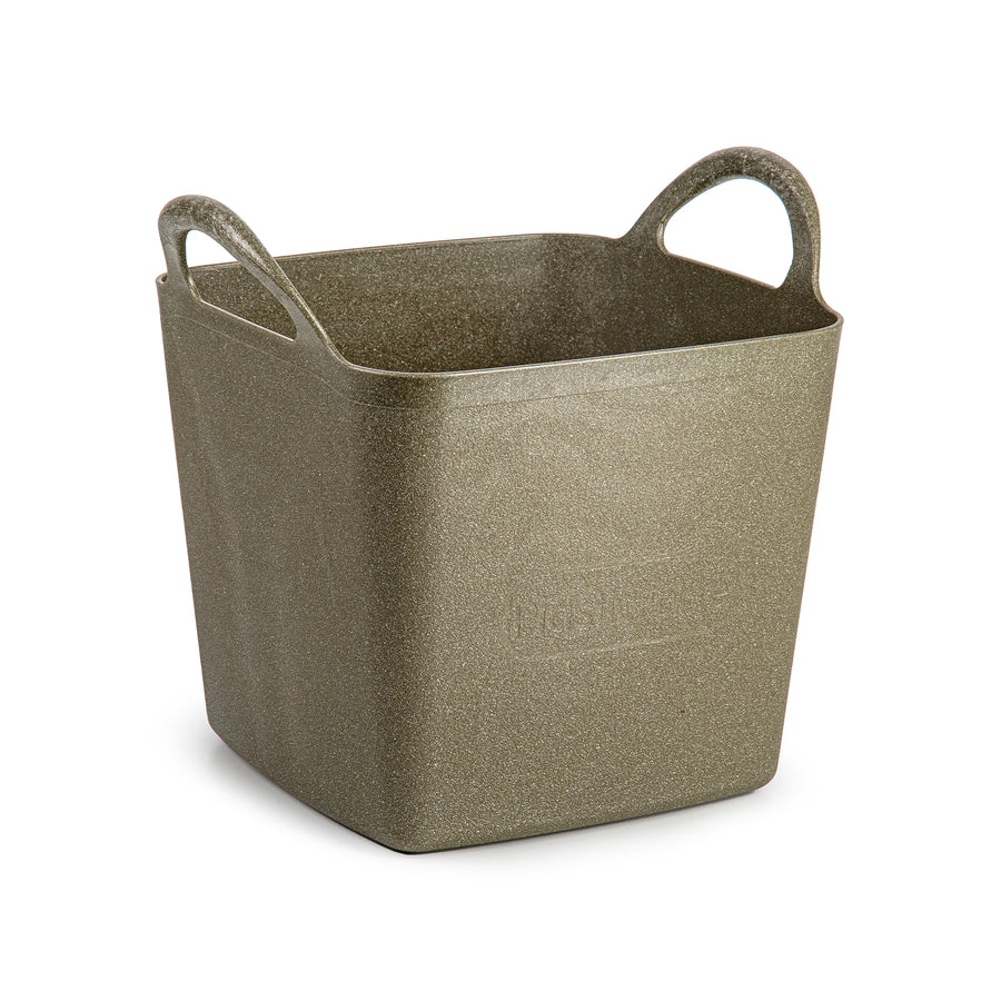  Plastic Forte EcoBrick - Capazo de Jardinería Cuadrado 16L Eco Tub Metallic. Gris