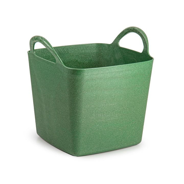 Plastic Forte EcoBrick - Capazo de Jardinería Cuadrado 16L Eco Tub Metallic. Verde