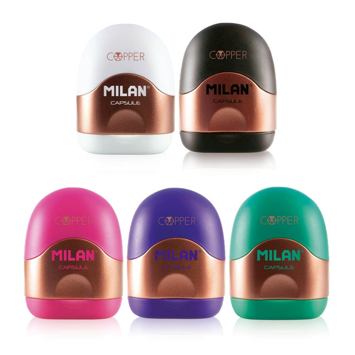 MILAN 20165224CP - Sacapuntas con Depósito Formato Estuche. CAPSULE Copper