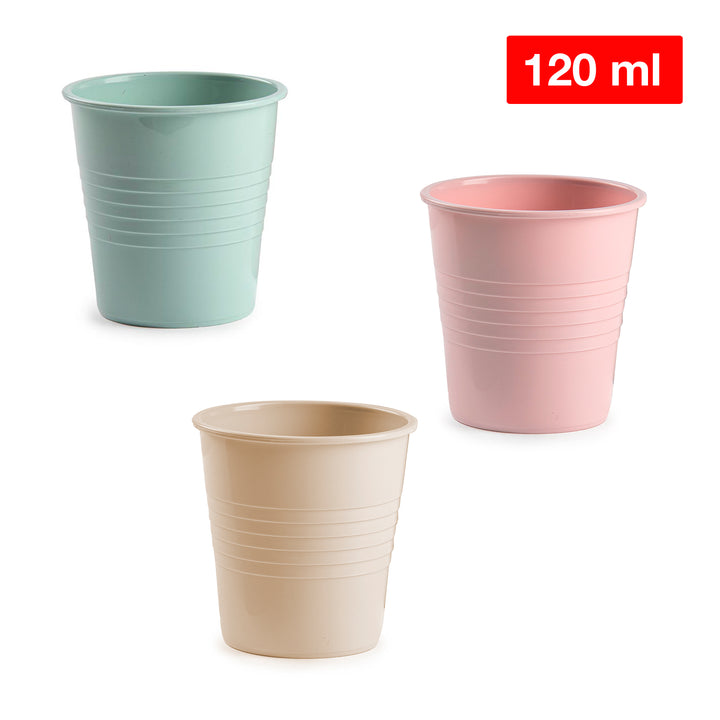 Plastic Forte - Lote de 6 Vasos de Agua de 120 ml Reutilizables. Ideal Fiestas. Rosa