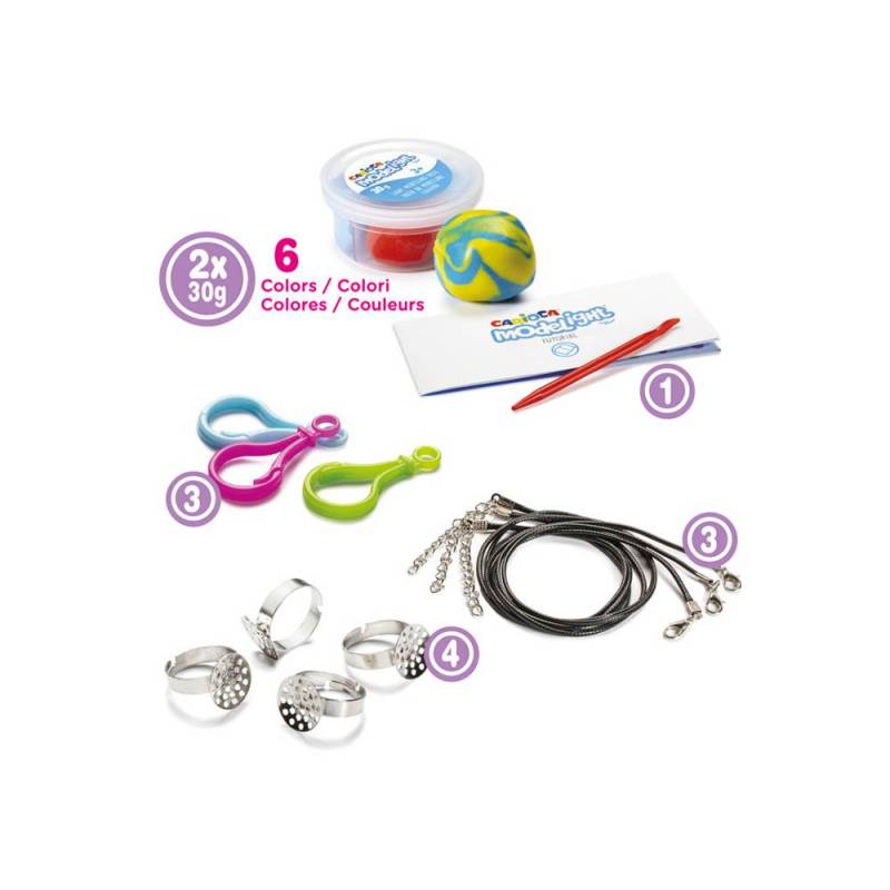 CARIOCA Modelight Bijoux - Kit de Pasta para Modelar. Creación de Collares y Anillos