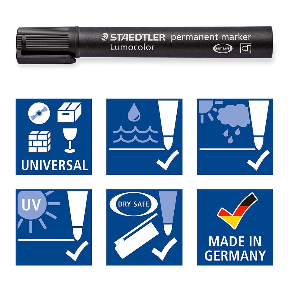 STAEDTLER 352 WP4-1 - Rotulador Permanente Lumocolor Punta Redonda 2 mm. Pack 4X