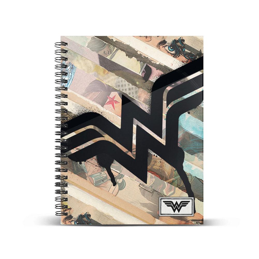 WONDER WOMAN Collage - Cuaderno Espiral A5 Micro Tapa Dura 120h Cuadro 5 mm 6 Tal.