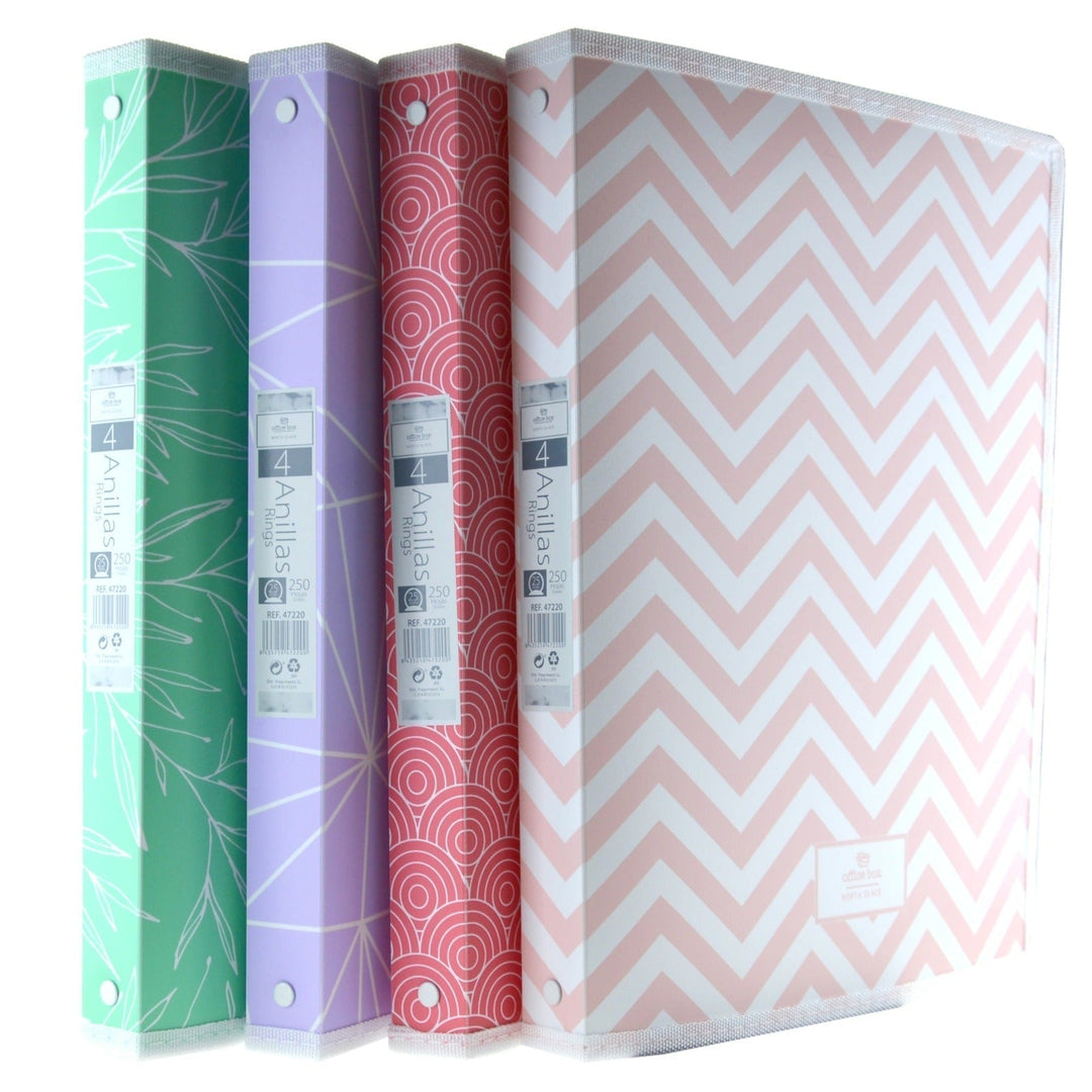 OFFICE BOX North Glace - Carpeta de Anillas A4 con Bolsillo Interior. Violeta