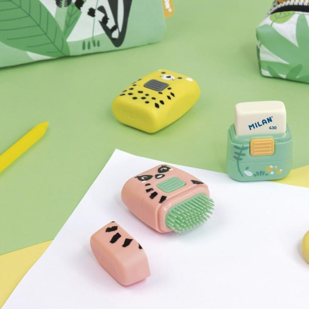 MILAN 4900116 - Eraser & Brush, Combinación de Goma y Cepillo. Diseño CAPSULE