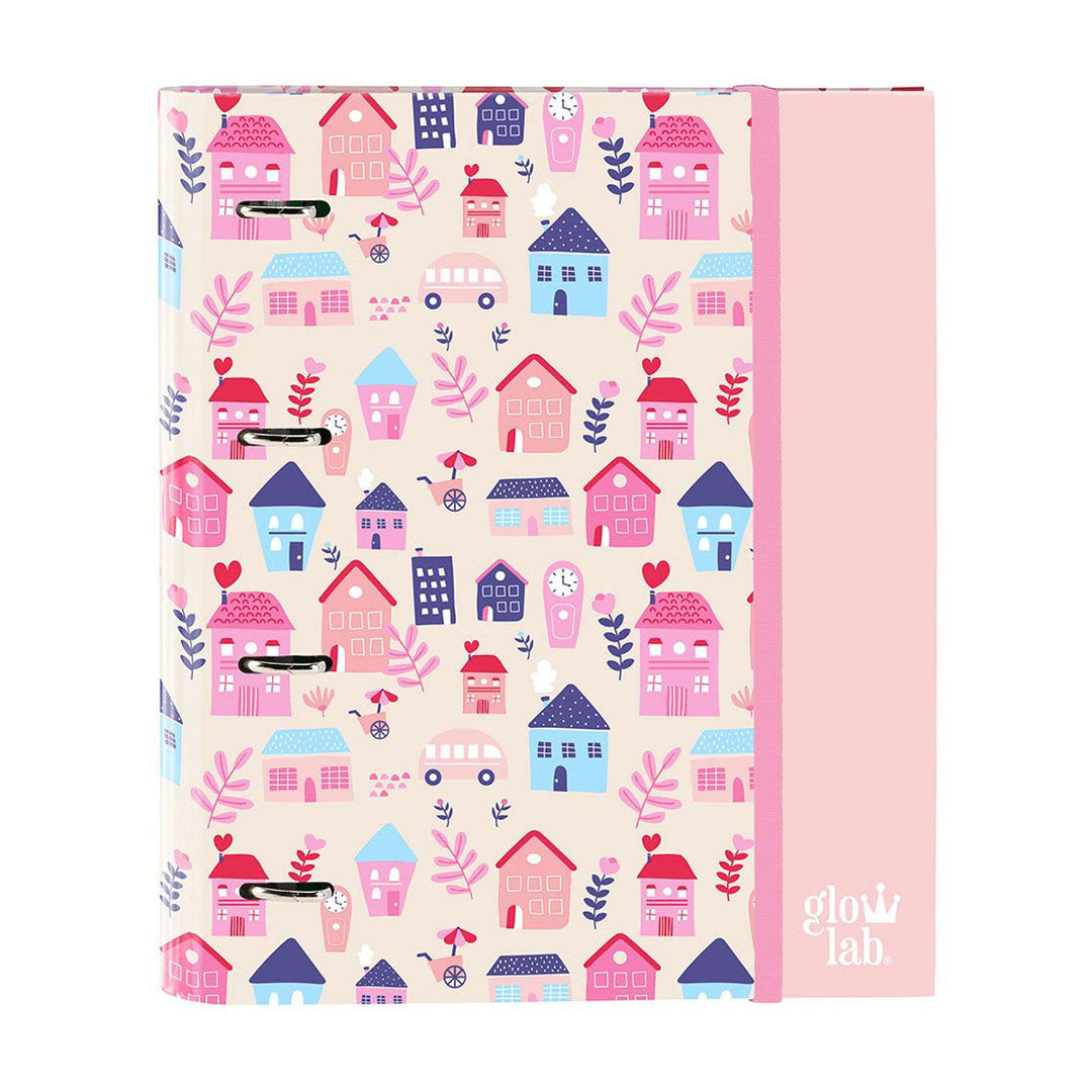 SAFTA GlowLab - Carpeta de Anillas A4+ con 4 Separadores y 100 Hojas Cuadriculadas