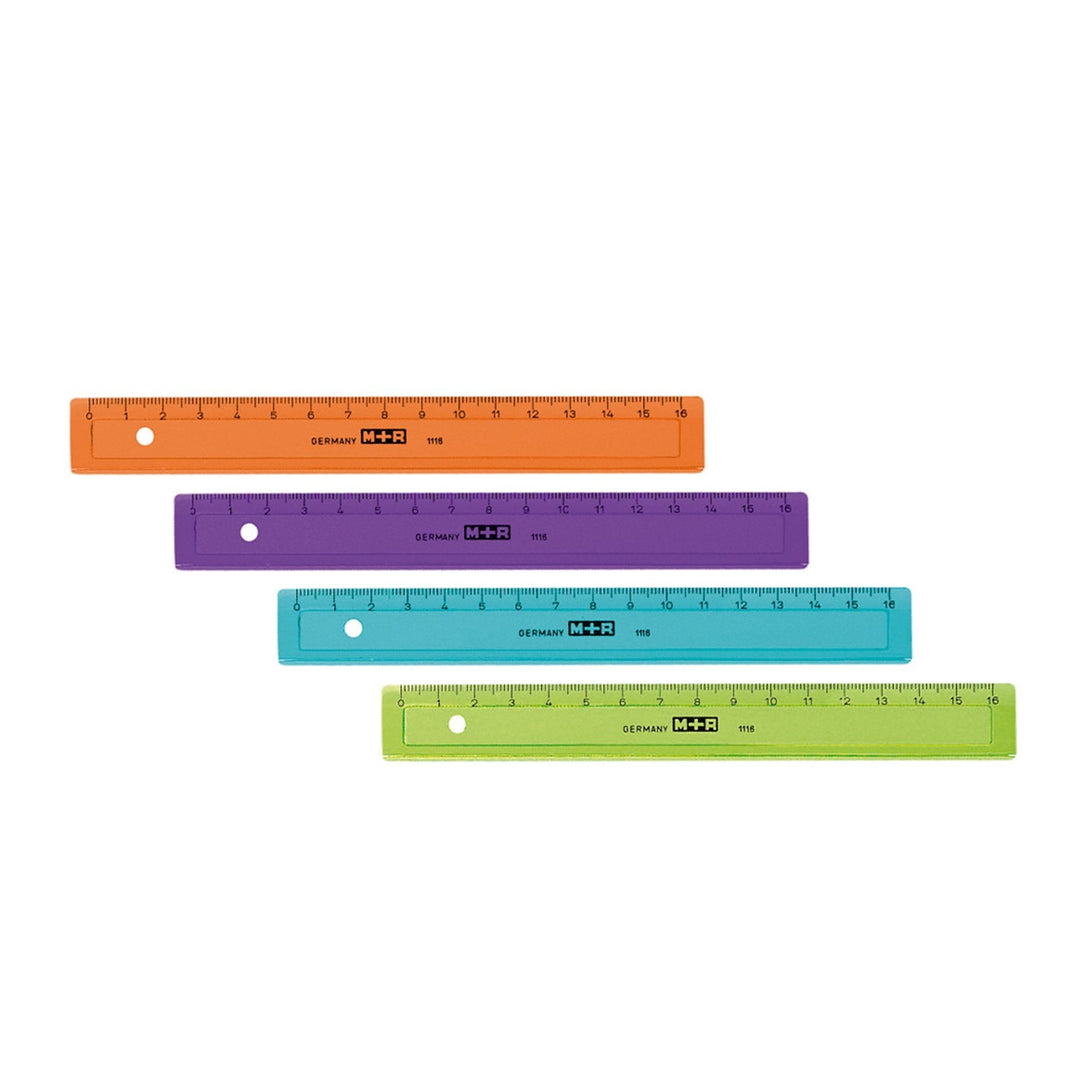M+R 1116 0150 - Regla de Plástico con Base Biselada, 16 cm