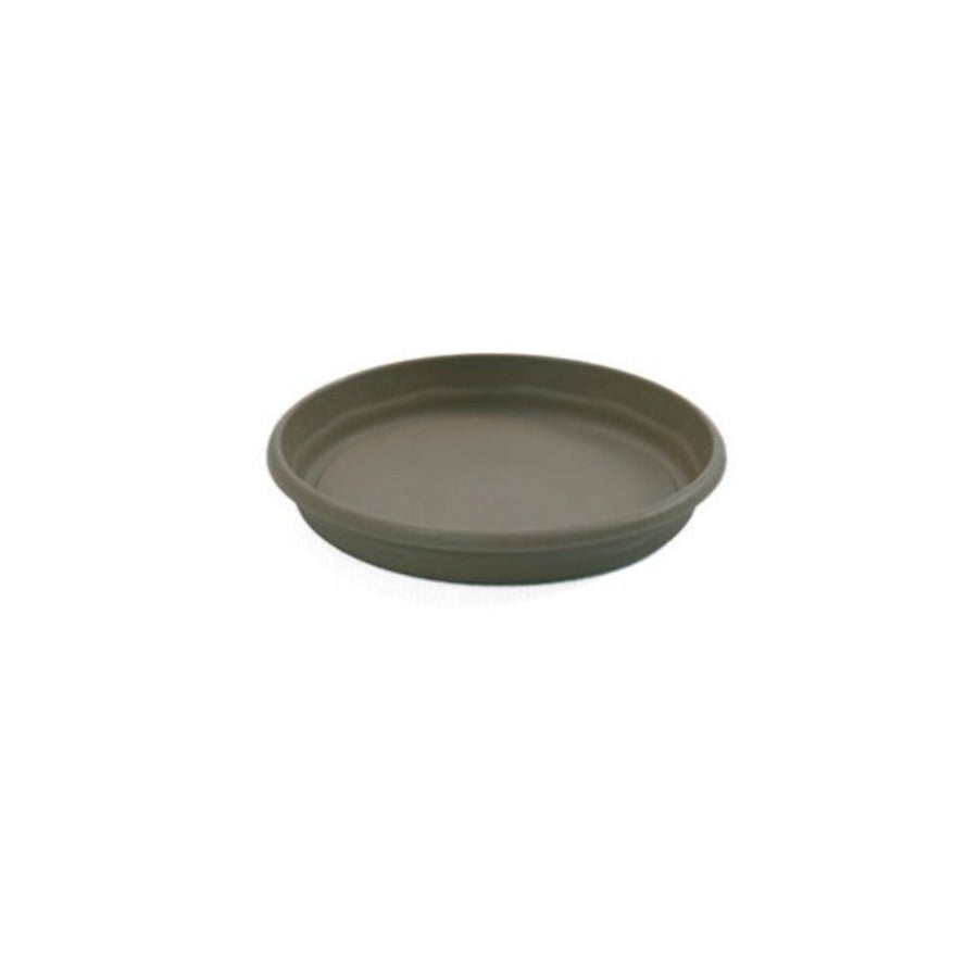 Plastiken TERRA - Plato Redondo de 10 cm para Macetas de 12 cm 0.5L. Taupe