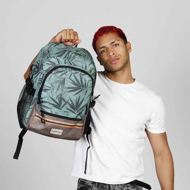 PRODG Bamboo - Mochila Urbana con 1 Compartimento y 2 Bolsillos Frontales. Verde
