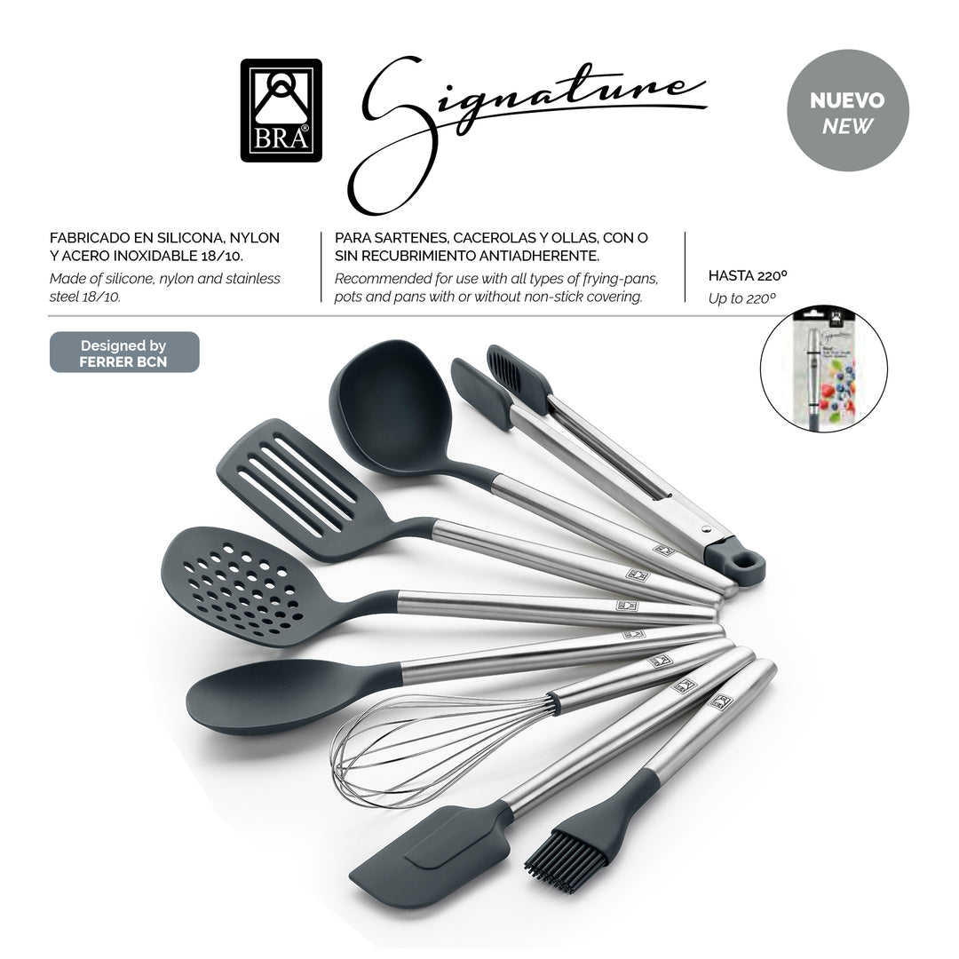 BRA Signature - Pincel de Cocina en Silicona con Mango en Acero Inoxidable