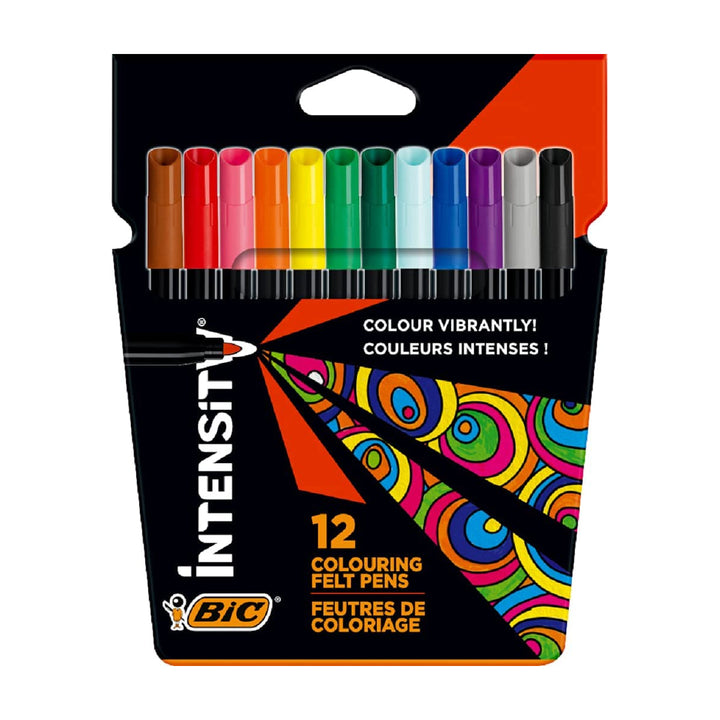 BIC 978004 - Estuche de 12 Rotuladores Escolares de Colores Brillantes INTENSITY