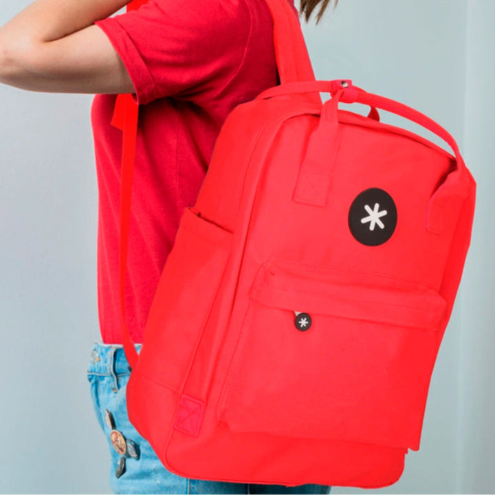 ANTARTIK - Mochila Multifunción con 2 Asas y Bolsillos Exteriores. Rojo