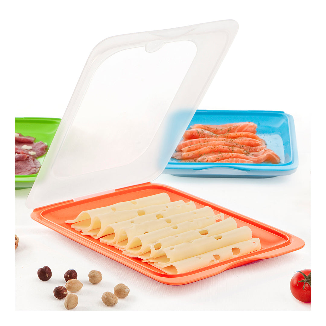 TATAY Fresh - Lote de 6 Recipientes Porta Embutidos y Alimentos. Colores Basicos ON