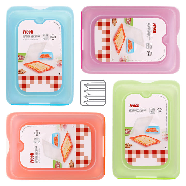 TATAY Fresh - Lote de 6 Recipientes Porta Embutidos y Alimentos. Colores Basicos ON