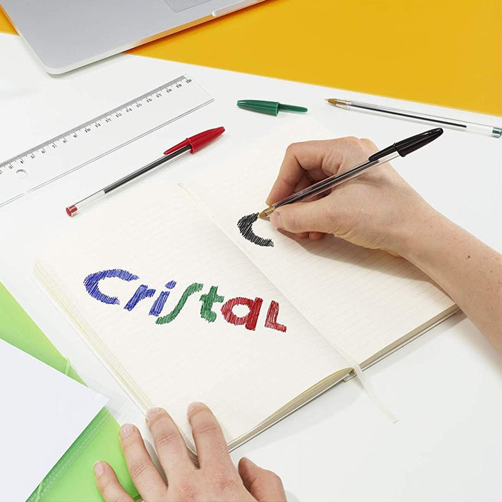 BIC - Set de 10 Bolígrafos Cristal Original Medium de Tinta de Aceite. Verde