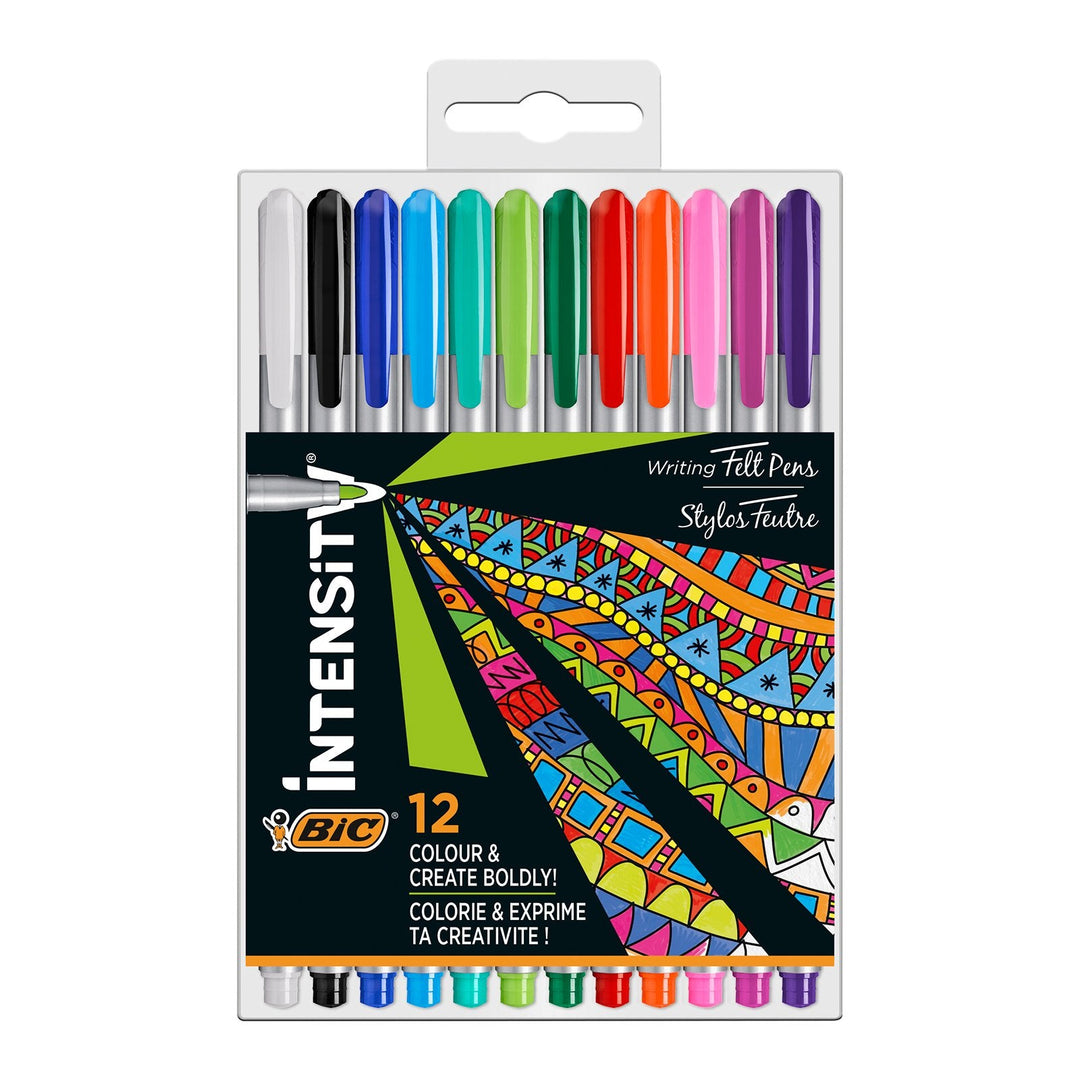 BIC 964893 - Estuche de 12 Rotuladores de Colores INTENSITY Medium Larga Duración