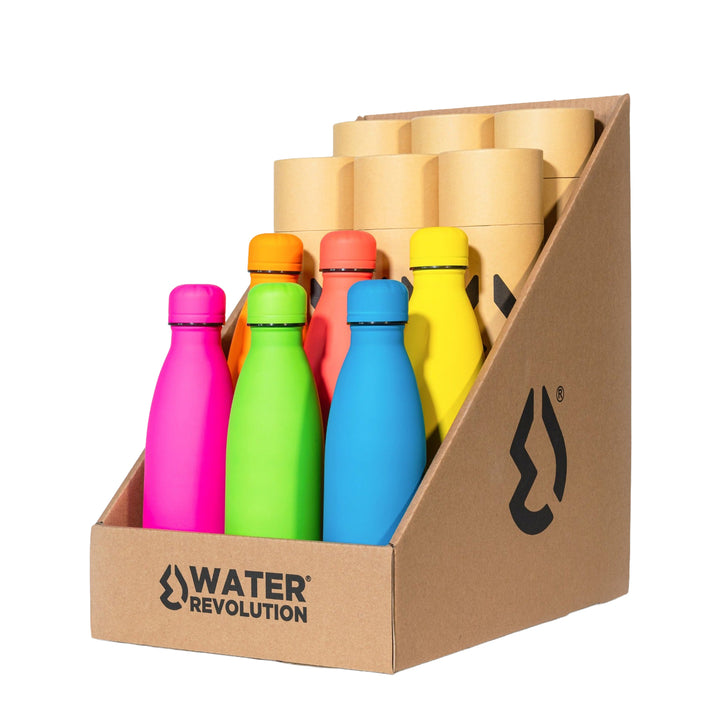 Water Revolution Fluor - Botella Térmica de 0.5L en Acero Inoxidable. Yellow