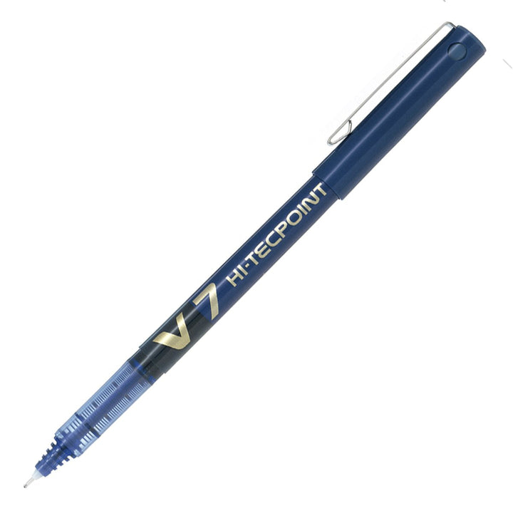 Bolígrafo Roller Ball de Punta Fina PILOT V7 HI-TECPOINT 0.7 mm, Tinta Líquida Azul