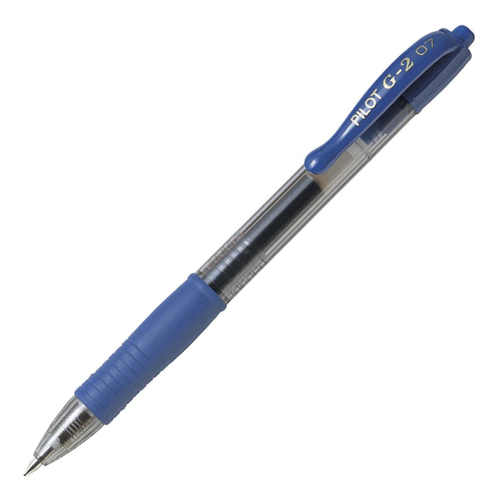 PILOT - Set de 6 Bolígrafos G-2 Roller Retráctil Punta Fina 0.7 mm Tinta de Gel. Azul