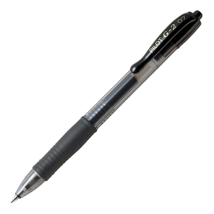 PILOT - Set de 6 Bolígrafos G-2 Roller Retráctil Punta Fina 0.7 mm Tinta de Gel. Negro