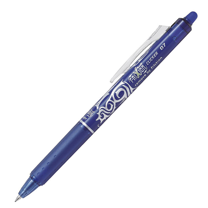 PILOT FriXion Ball Clicker - Bolígrafo Borrable y Recargable de 0.7 mm. Softgrip Anti Fatiga. AZUL