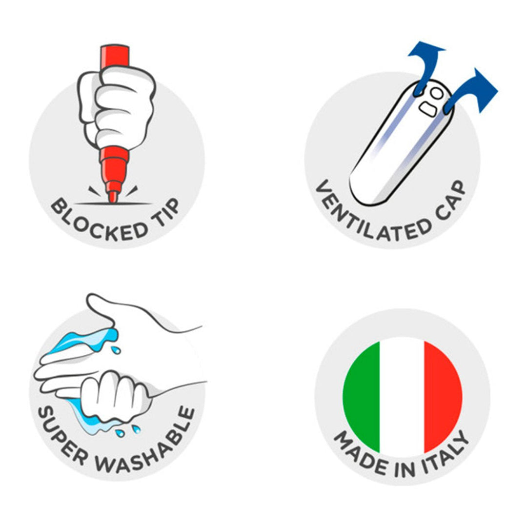 CARIOCA 40614 - Caja de 12 Rotuladores Lavables, Tinta al Agua. Edición JOY