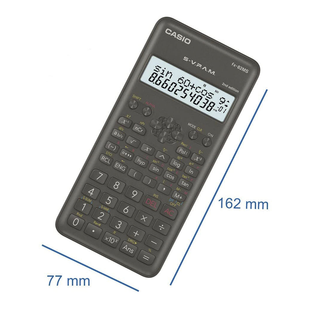 CASIO FX-82MS II - Calculadora Científica Escolar 240 Funciones, Pantalla LCD 2 Líneas