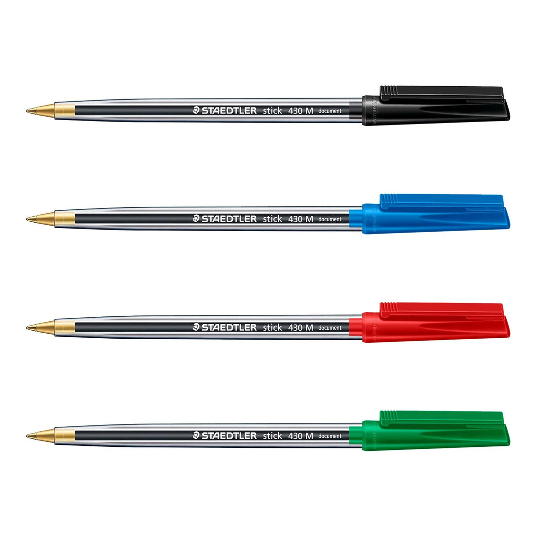 STAEDTLER - Set de 10 Bolígrafos Stick 430 de Punta Media Color Verde