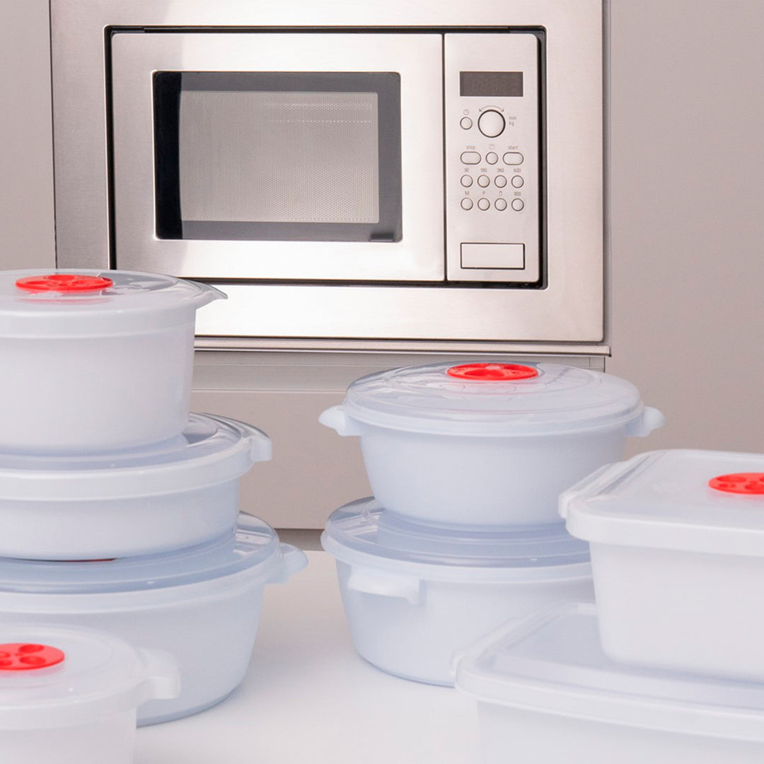 Plastic Forte - Recipiente para Cocinar al Microondas de 2L con Válvula. Rosa