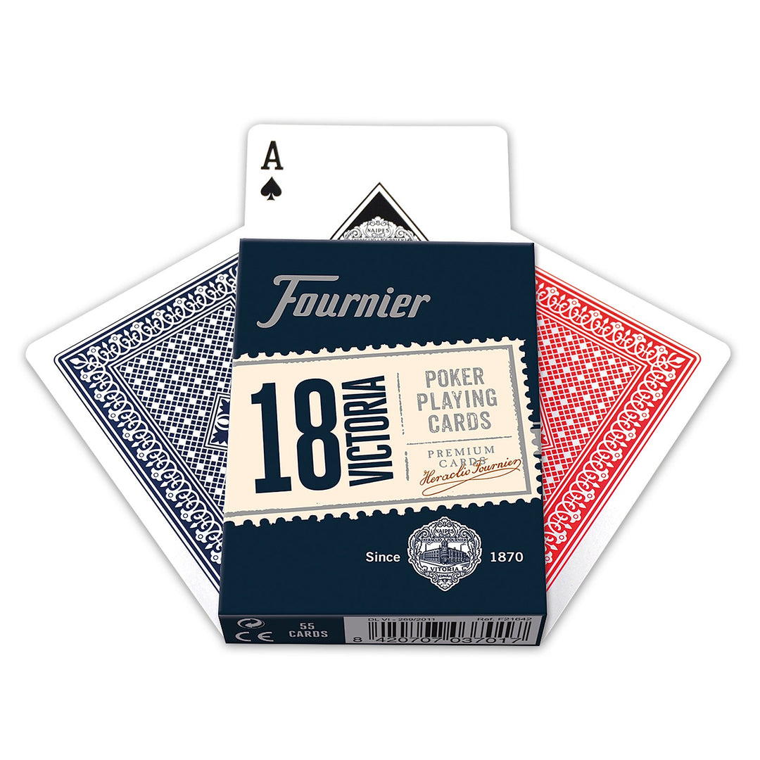 FOURNIER F21642 - Baraja de Póker Inglés Nº 18 de 55 Cartas. Indices Estándar