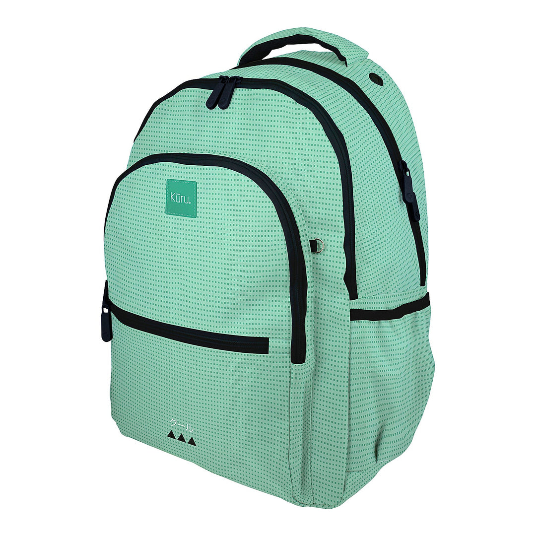 Grafoplás Kūru -  Mochila Escolar 3 Cremalleras con Divisor para Portátil. Adaptable Carrito. Menta