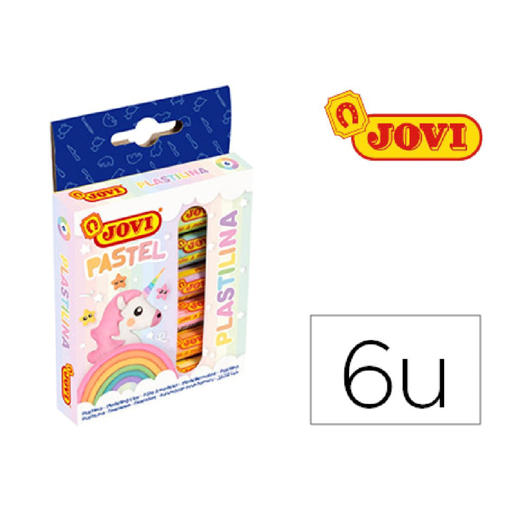 JOVI - Plastilina jovi 90 estuche 6 barras colores pastel surtidos 15 g. 