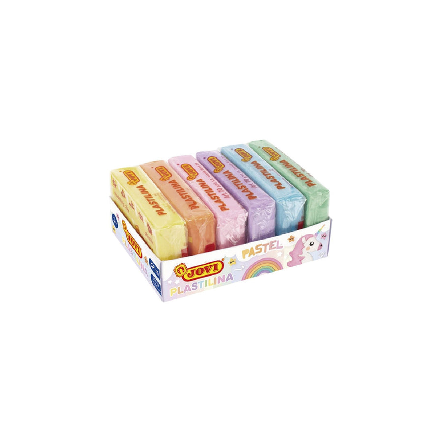 JOVI - Plastilina Jovi 70 Tamano Pequeno Caja de 6 Unidades Colores Pastel Surtidos 50G