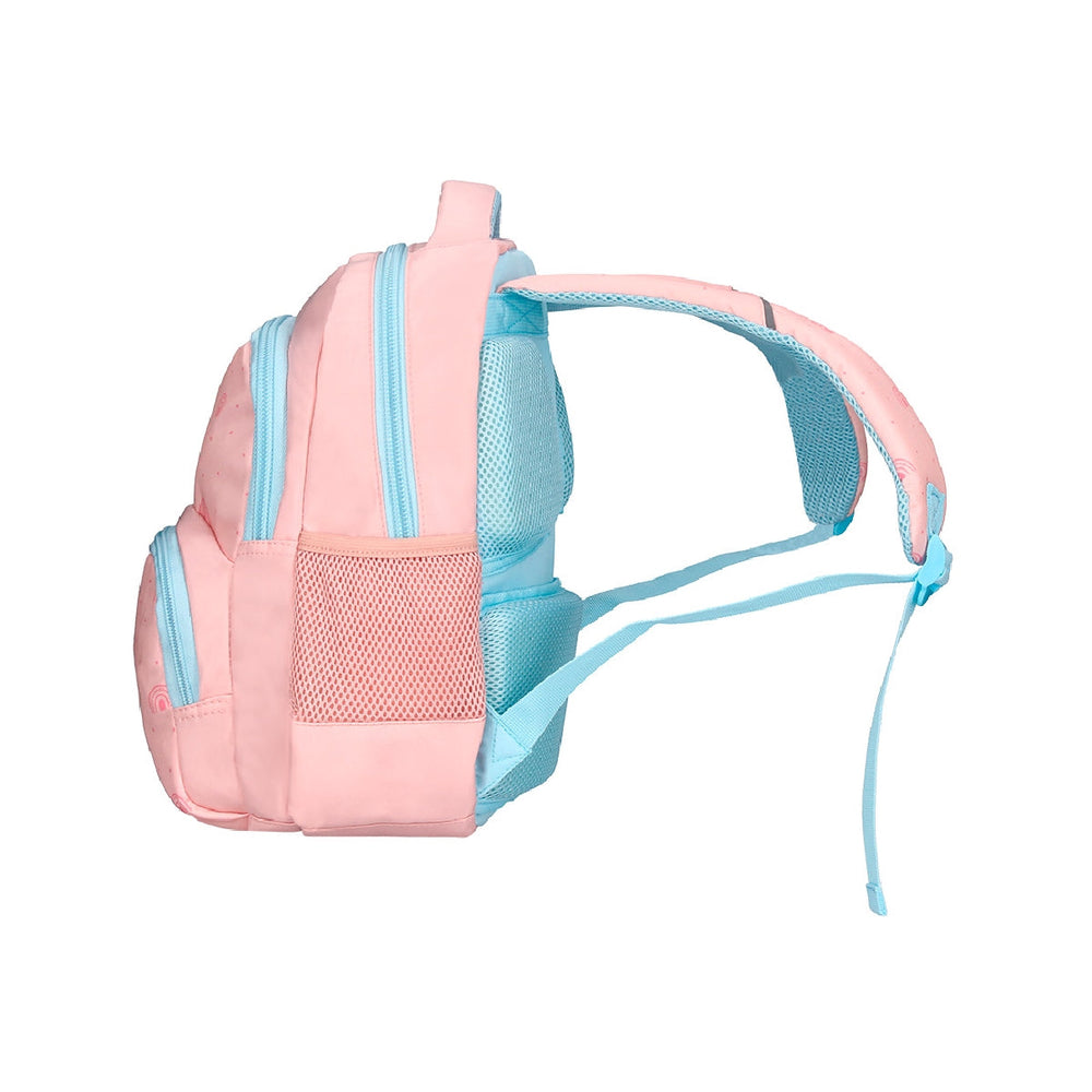 LIDERPAPEL - Cartera escolar liderpapel moc hila multibolsillo infantil rainbows rosa 350x110x270 mm. 