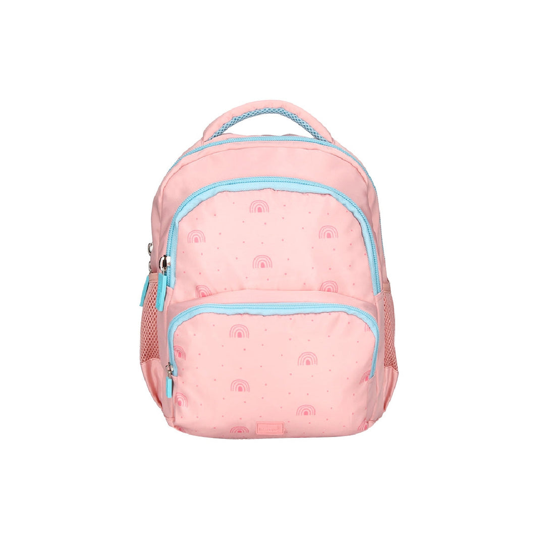 LIDERPAPEL - Cartera escolar liderpapel moc hila multibolsillo infantil rainbows rosa 350x110x270 mm. 