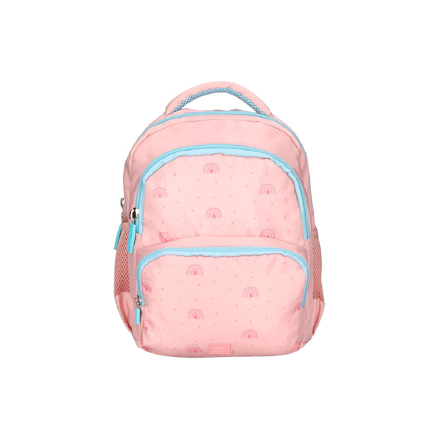 LIDERPAPEL - Cartera escolar liderpapel moc hila multibolsillo infantil rainbows rosa 350x110x270 mm. 