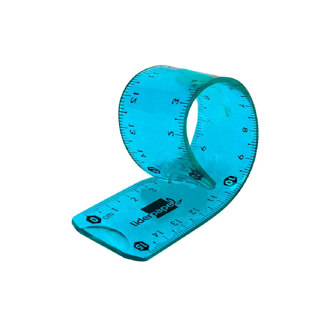 LIDERPAPEL - Regla Liderpapel Plastico Flexible de 15 CM Colores Surtidos