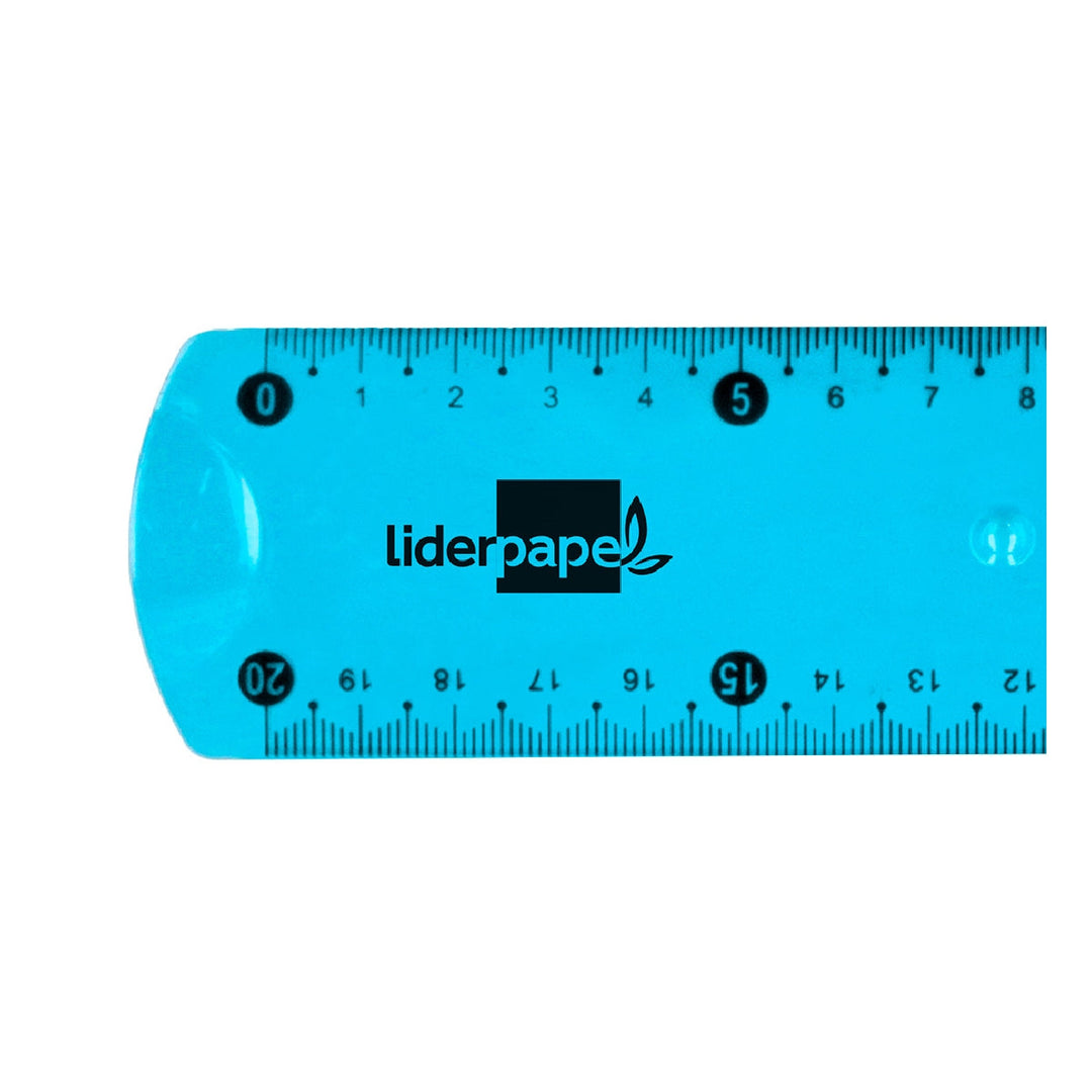LIDERPAPEL - Regla Liderpapel Plastico Flexible 20 cm Colores Surtidos