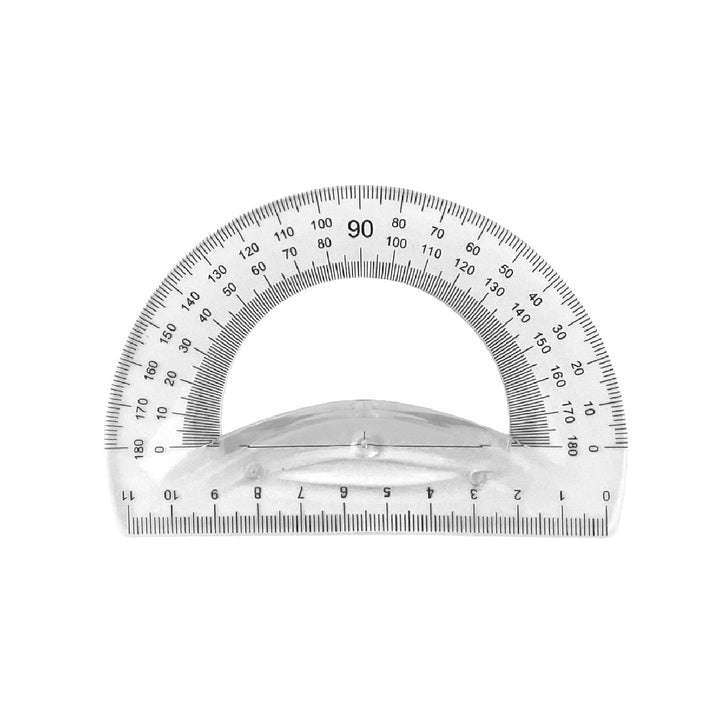 LIDERPAPEL - Juego Escuadra 10 cm Cartabon 14 cm Regla 30 cm y Semicirculo Plastico Flexible en Petaca Liderpapel