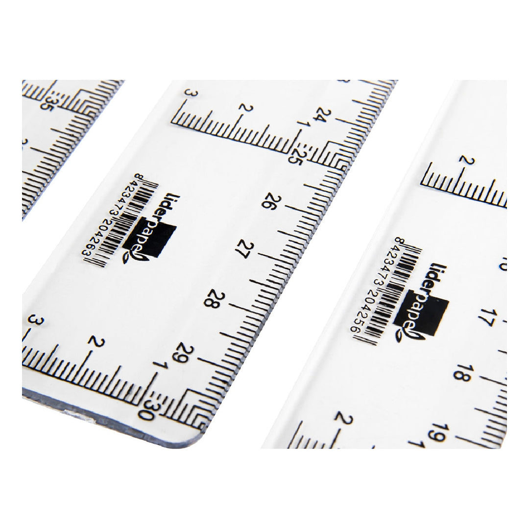 LIDERPAPEL - Regla Liderpapel Plastico Cristal 30 cm