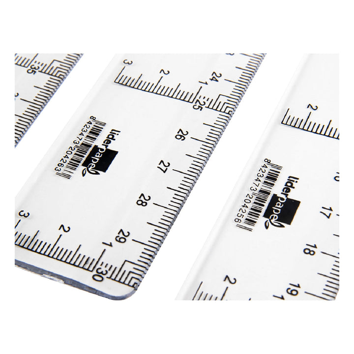 LIDERPAPEL - Regla Liderpapel Plastico Cristal 30 cm