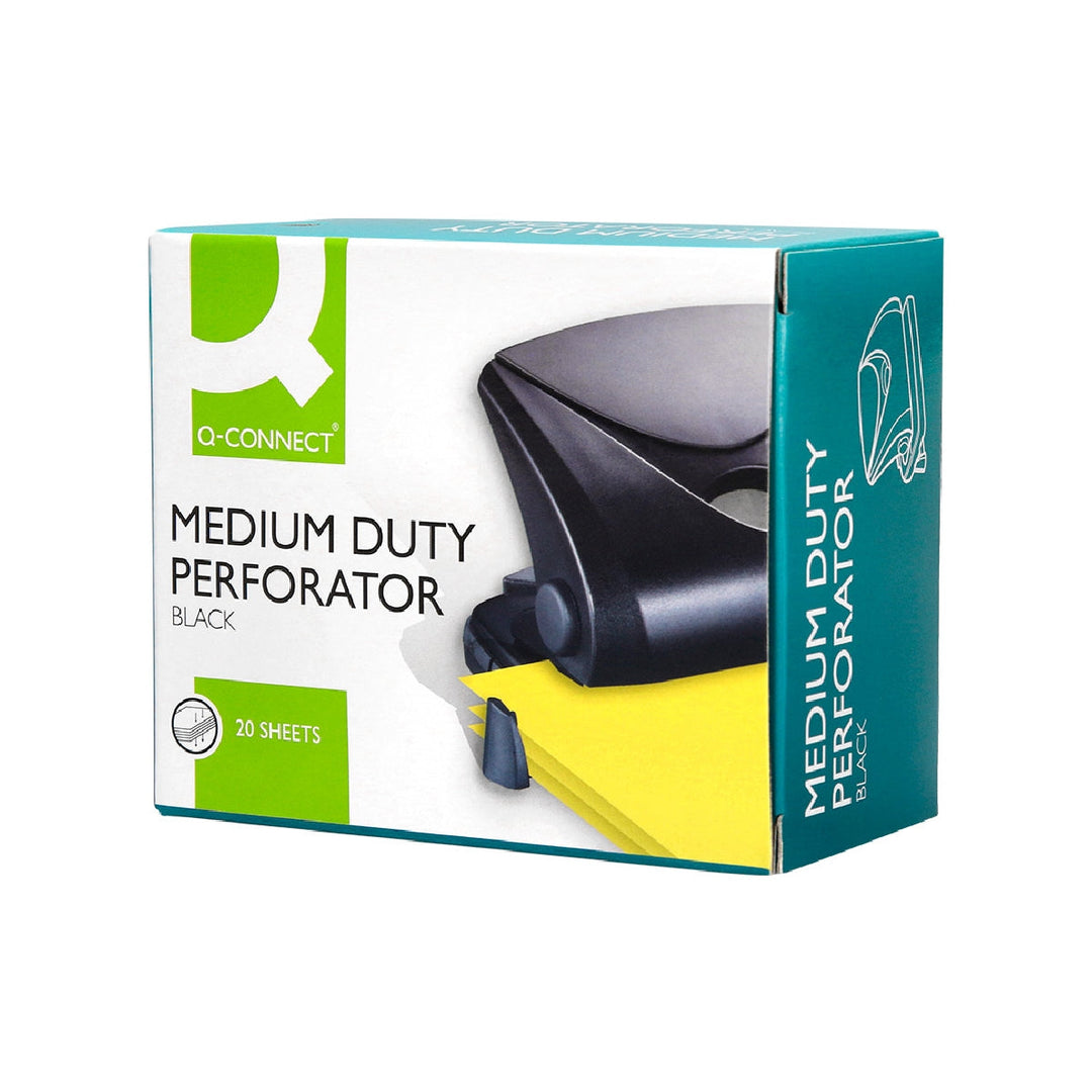Q-CONNECT - Taladrador q-connect kf01234 negro abertura 2 mm capacidad 20 hojas. 