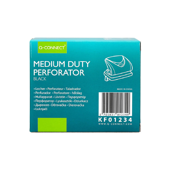 Q-CONNECT - Taladrador q-connect kf01234 negro abertura 2 mm capacidad 20 hojas. 