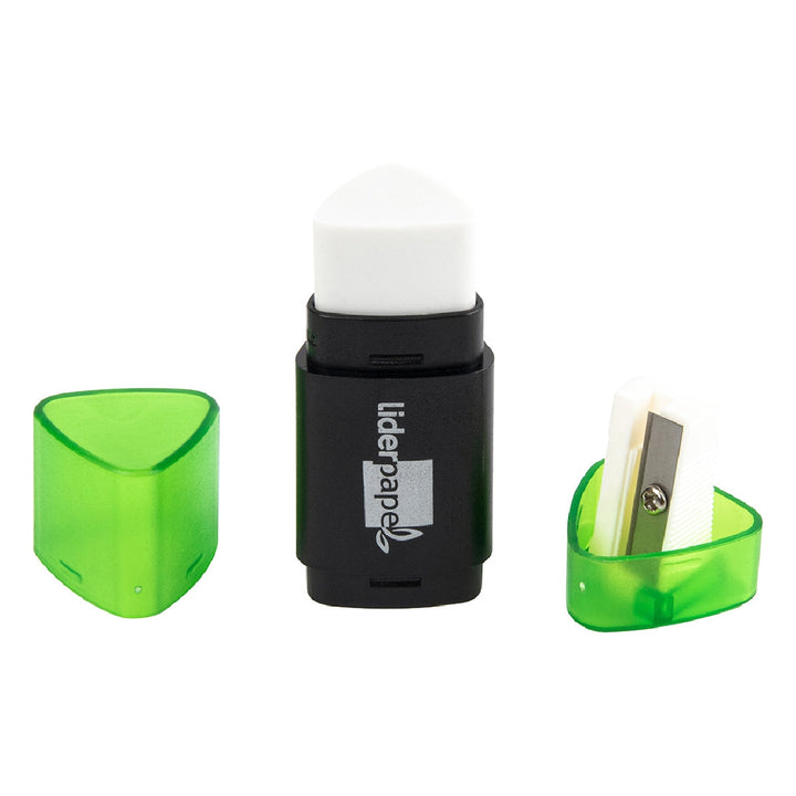 LIDERPAPEL - Goma de Borrar Liderpapel Triangular Con Sacapuntas.