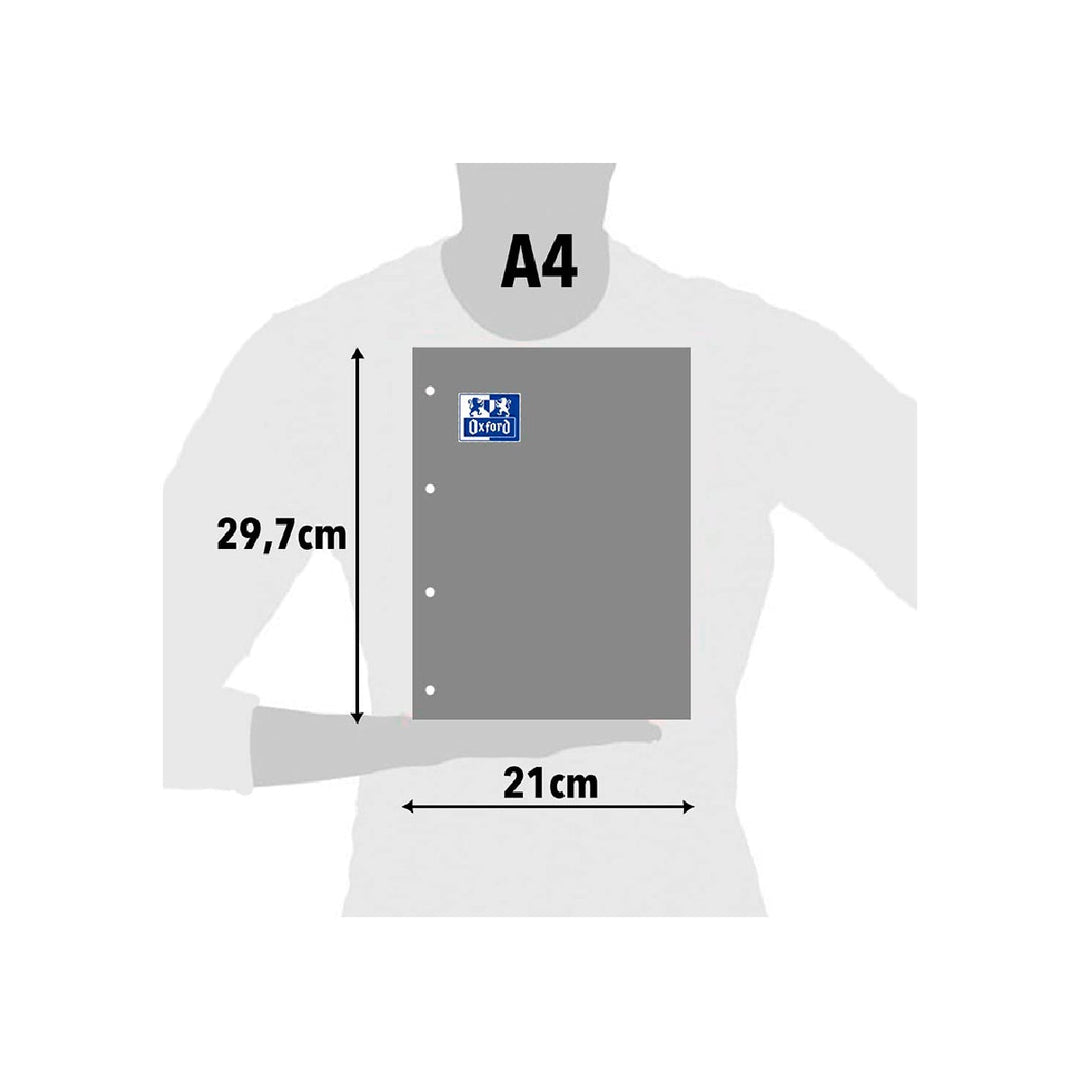 OXFORD - Recambio Oxford A4 100 + 20 Hojas Gratis 90 GR Cuadro 4mm 4 Taladros