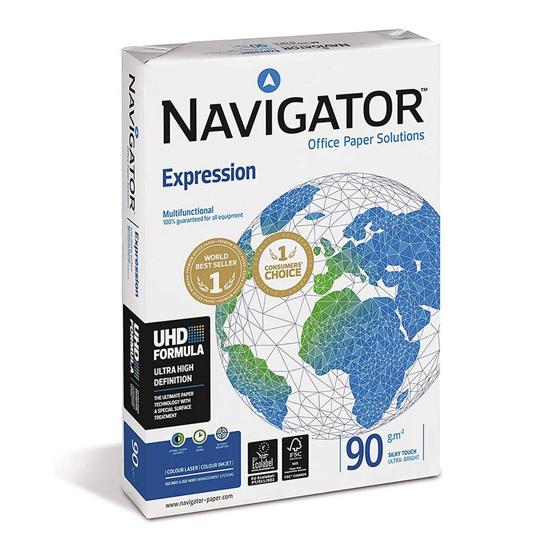 NAVIGATOR NAV-90-A4 - Papel Fotocopiadora, Ink-Jet y Laser DIN A4 90g 500 Hojas