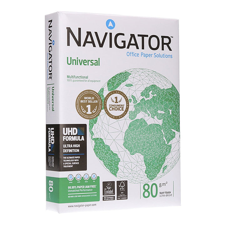 NAVIGATOR NAV-80-A4 - Papel Fotocopiadora, Ink-Jet y Laser DIN A4 80g 500 Hojas