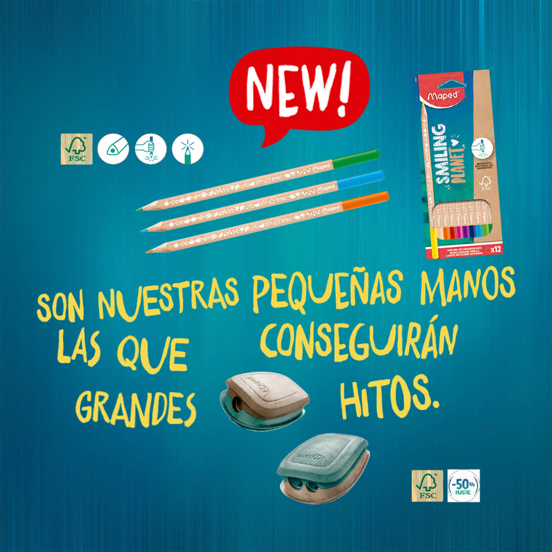 MAPED - Sacapuntas Doble con Depósito en Fibra de Madera FSC