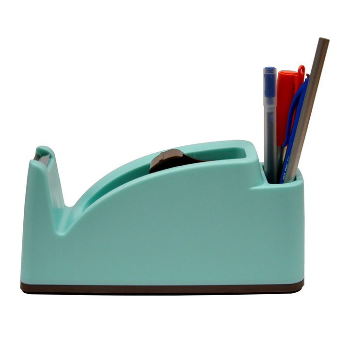 SDI - Dispensador de Cinta Adhesiva de Sobremesa Grande con Cubilete. Turquesa